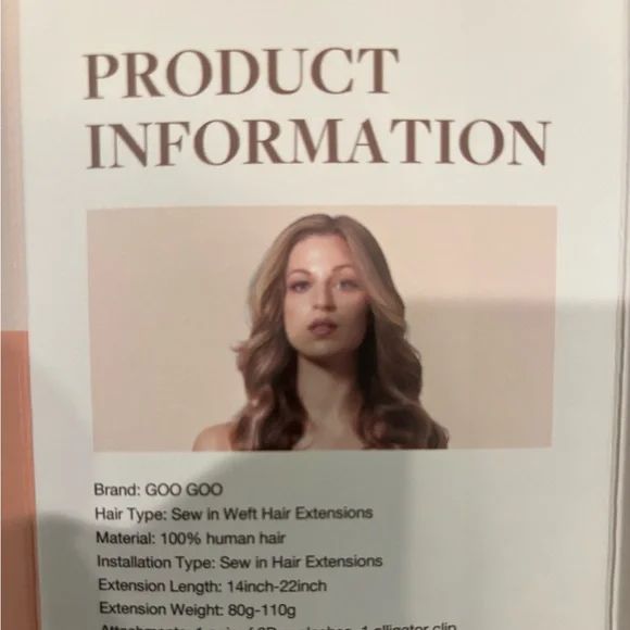 Goo Goo human hair sew in extensions NWT